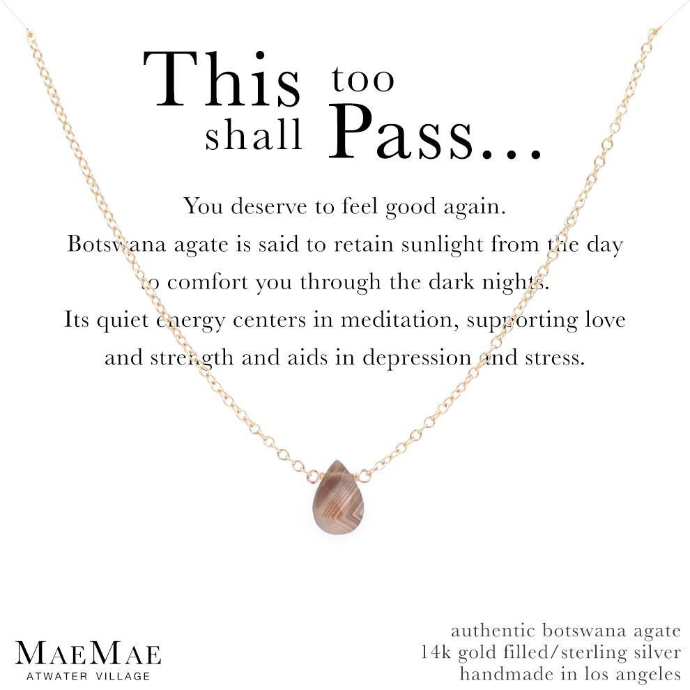 This Too Shall Pass Botswana Agate Necklace