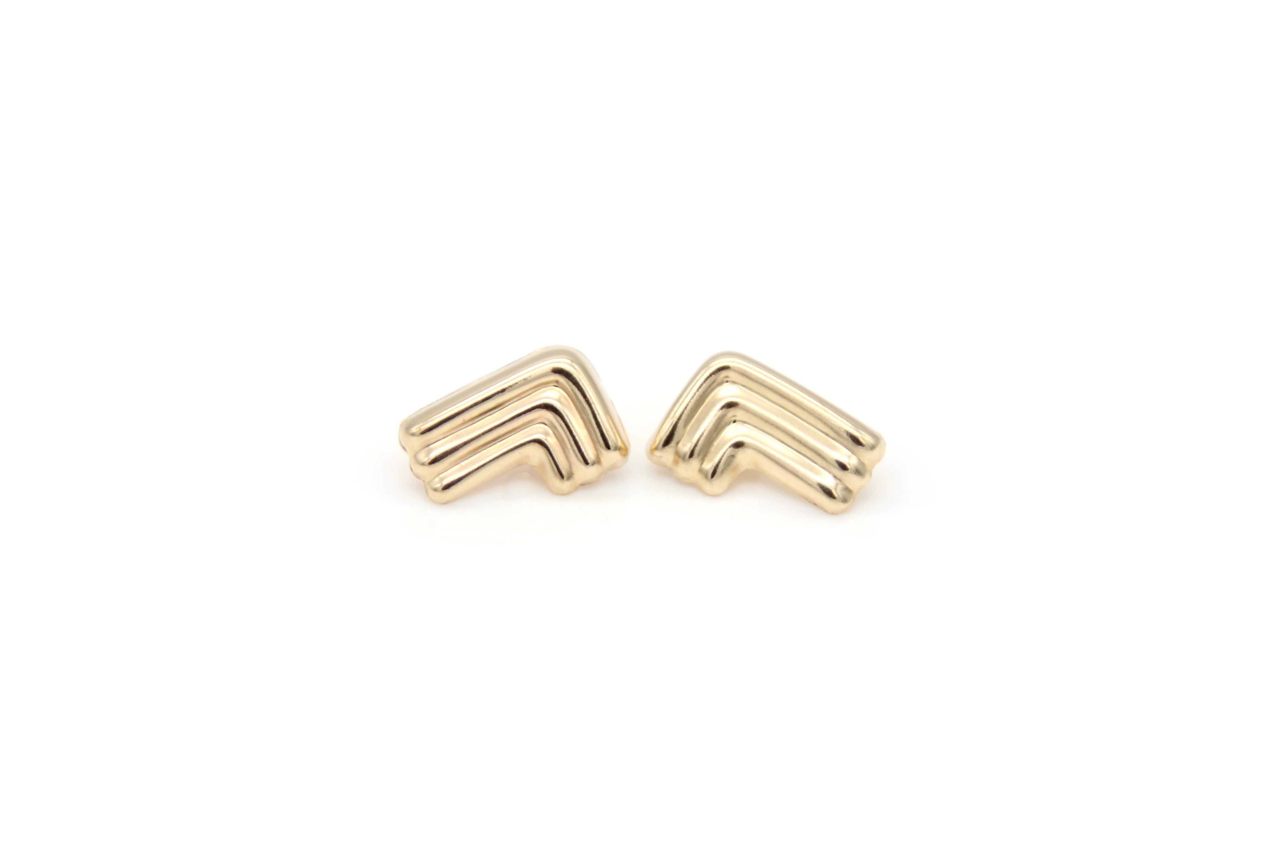 Gold L Shape Studs