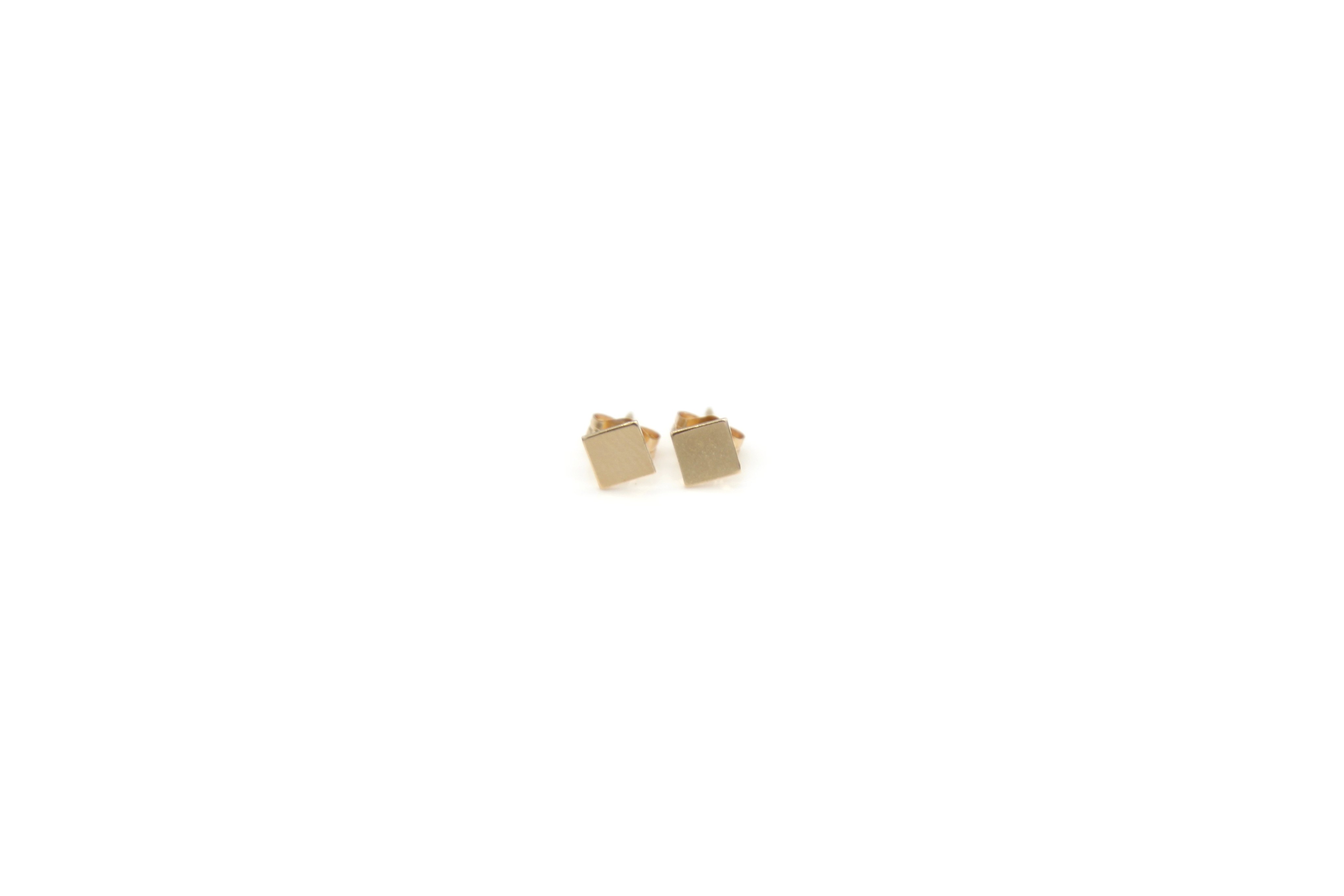 Gold Square Studs