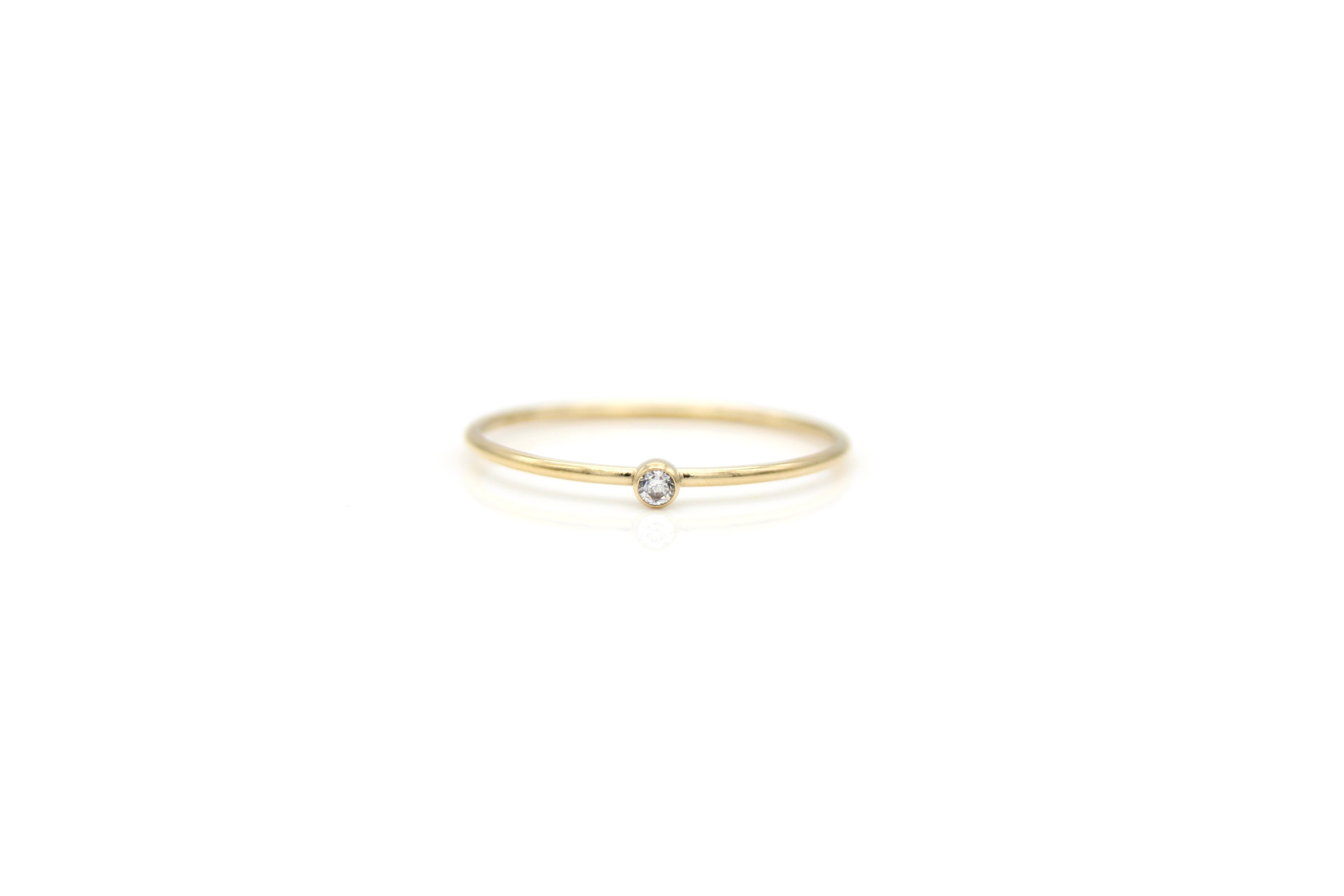 Gold Filled Crystal Stacker Ring